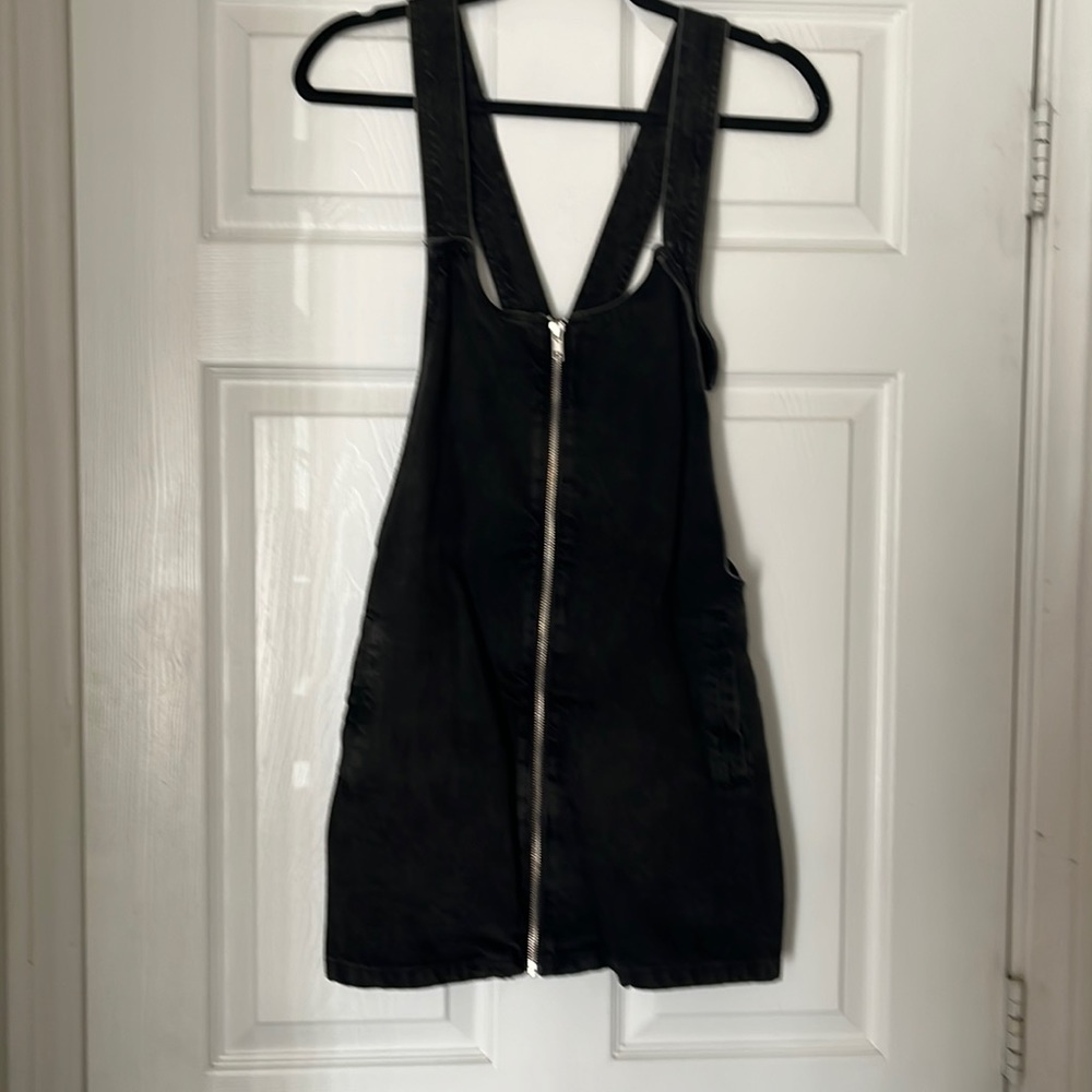 ZARA DENIM ZIPPER OVERALL DRESS
